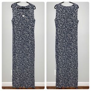 NWT Long Tall Sally Essential Jersey Maxi Dress Navy Floral Print Size 16 LONG